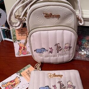 Primark Disney Winnie the Pooh Crossbody Bag Set - Cream and Pink